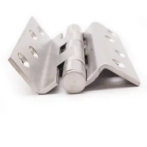 AFIT Satin Stainless Steel Rebated Cranked Stormproof Hinges 4" 102mm - Pair