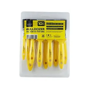 Charles Bentley Bulldozer 770 Paint Brush 10 Pack Soft Grip Yellow Assorted Durable Synthetic Filament