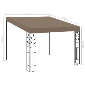 Berkfield Wall-mounted Gazebo 3x3x2.5 m Taupe