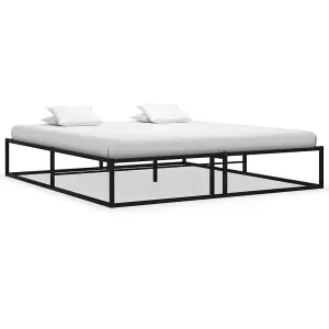 Berkfield Bed Frame Black Metal 200x200 cm