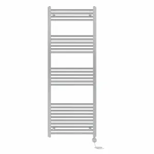 Right Radiators Prefilled Thermostatic Electric Heated Towel Rail Straight Ladder Warmer Rads - Chrome 1600x600 mm