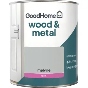 GoodHome Melville Satin Metal & wood paint, 750ml