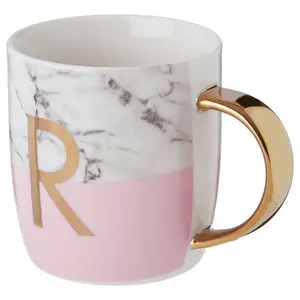 Maison by Premier Mimo Pastel Pink R Letter Monogram Mug