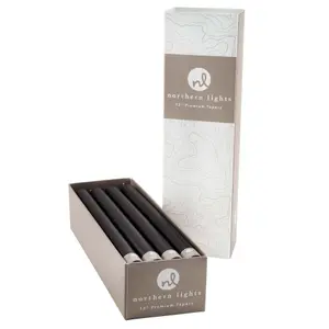 Northern Lights 12" Taper Candle Pack of 12 - Graphite