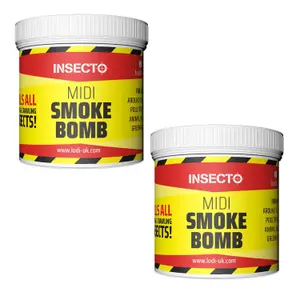 Smoke Bomb Midi Fogger Fumigator 15.5g Effective for Control of All Flying & Crawling Insects Shredder (Pack of 2)