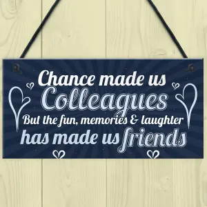 Red Ocean Chance Made Us Colleagues Friendship Friend Hanging Plaque Leaving Job Work CoWorker Gift Birthday