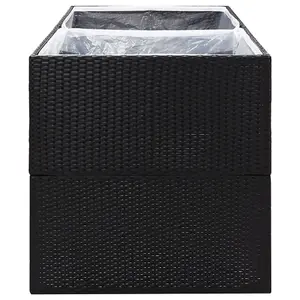 Berkfield Garden Planter Black 157x80x80 cm Poly Rattan