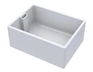 Fireclay Single Bowl Belfast Kitchen Sink with Overflow 615mm x 462mm 46W Waste