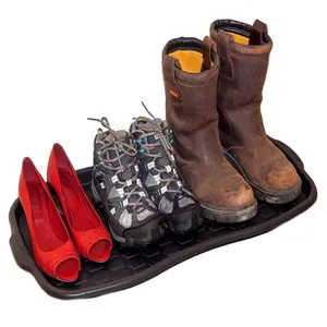 2x Non-Slip Shoe Organising Black Tray Multipurpose Tray Protects Carpets For Home & Garden