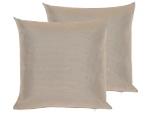 Set of 2 Outdoor Cushions PALAIROS Sand Beige