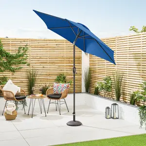 2.4m Crank and Tilt Parasol - Navy