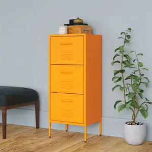 Berkfield Storage Cabinet Mustard Yellow 42.5x35x101.5 cm Steel