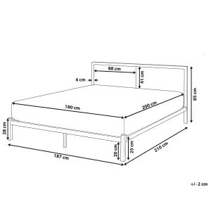 Metal EU Super King Size Bed Grey CLAMART