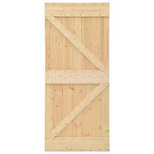 Jaliyah Solid Pine Sliding Door Unfinished 210cm H x 100cm W x 3.6cm D