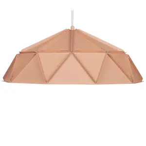 Beliani Modern Metal Pendant Lamp Pink SENIA