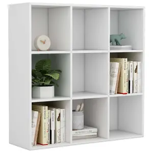 Berkfield Book Cabinet White 98x30x98 cm Engineered Wood