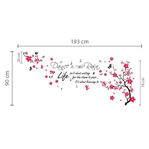 Walplus Huge Flowers Blossom Butterflies Children Wall Stickers Dance Rain Paper Quote