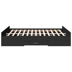 Berkfield Bed Frame with Drawers without Mattress Black 140x200 cm