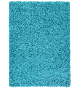 Teal Thick Shaggy Rug - California - 60x230cm (2'x7'8")