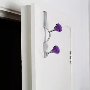 Essentials by Premier Over Door Purple Diamantes Double Hook