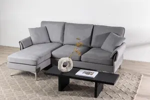 L Shape Toulouse Sofa Set , Grey Fabric