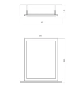 Oak effect Rectangular Wall-mounted Framed Mirror, (H)50.5cm (W)48cm