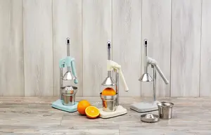 Living Nostalgia Heavy Duty Lemon, Orange Juicer with French Grey Lever-arm