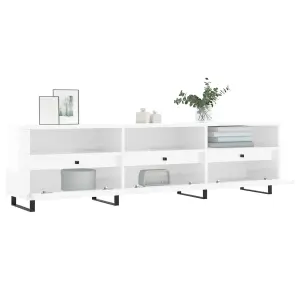 Berkfield TV Cabinet High Gloss White 150x30x44.5 cm Engineered Wood