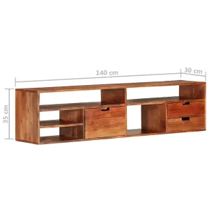 Berkfield TV Cabinet 140x30x35 cm Solid Acacia Wood