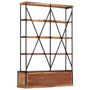 Berkfield 4-Tier Bookcase with 6 Drawers 122x36x181 cm Solid Mango Wood