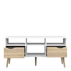 OSLO TV UNIT 2 DRW 4 SHELVES WHITE OAK