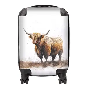 Highland Cow Watercolour Suitcase - Small