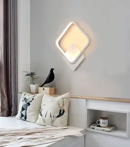 LED Wall Lamp Bedroom Light Nordic Modern White Aluminum 25x30cm