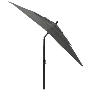 Berkfield 3-Tier Parasol with Aluminium Pole Anthracite 2.5x2.5 m