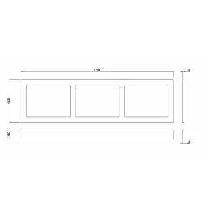 Rinse Bathrooms 1700mm Traditional Bath Front Side Panel Matte Grey MDF Adjustable Height