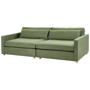 3 Seater Fabric Sofa Green VINSTRA