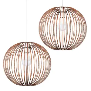 ValueLights Faraday Copper Ceiling Pendant Shade and B22 Pear LED 4W Warm White 2700K Bulb