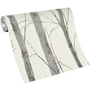 Birch Trees Wallpaper Cream / Grey Erismann 5433-47