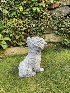 Small Westie Terrier chewing bone Stone Ornament