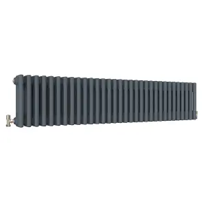 Horizontal Anthracite Triple Column Radiator (H) 300mm x (W) 1460mm, 4625 BTU.