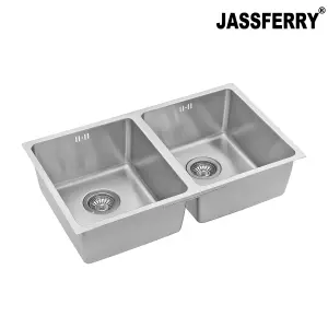 JASSFERRY Undermount Stainless Steel Kitchen Sink Tight Radius Double Bowl