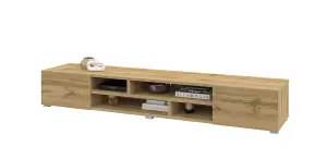 Elegant Coby 40 TV Cabinet 2090mm in Oak Wotan - Modern Entertainment Solution H330mm D450mm