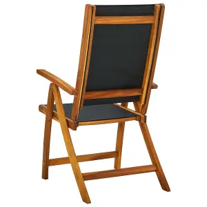 Berkfield Folding Garden Chairs 2 pcs Solid Acacia Wood and Textilene