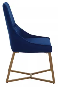 Interiors by Premier Midnight Velvet Dining Chair, Occasional Arm Chair for Lounge, Living Room , Sturdy Base with soft cushioning