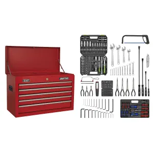 Sealey Topchest 5 Drawers With Ball Bearing Slides Red 230Pc Tool Kit AP225COMBO