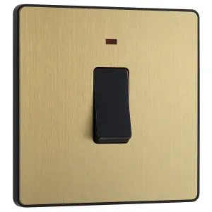 BG 20A 2 way 1 gang Appliance switch Screwless Satin Brass effect