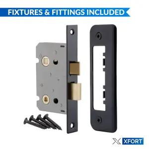 XFORT Matt Black Bathroom Lock 65mm