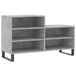 Berkfield Shoe Cabinet Concrete Grey 102x36x60 cm Engineered Wood