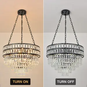 Jauregui 15 - Light Crystal Chandelier Black