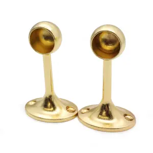 AFIT Brass Plated Wardrobe Clothes Rail Drop End Bracket - 19mm - Pack of 2